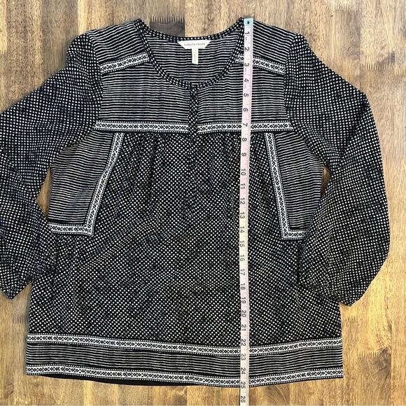 Rebecca Taylor Women’s Patchwork Print 100% Silk Long Sleeve Blouse Black Size 2 - Picture 6 of 8